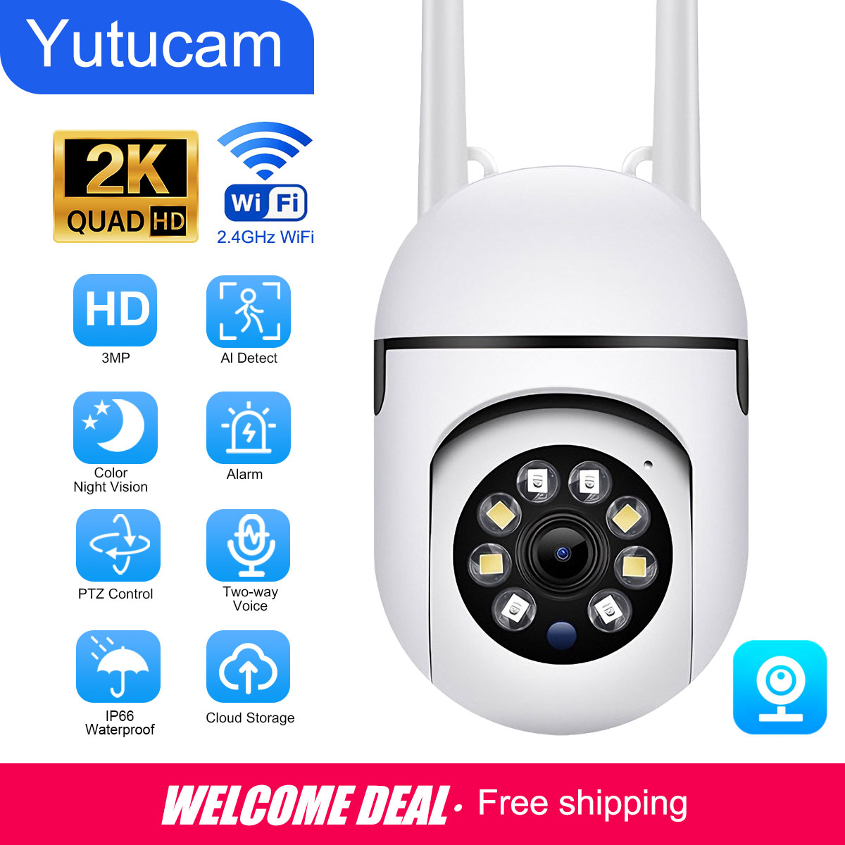Outdoor Sport Camera - WiFi wireless security monitoring 360°PTZ camera