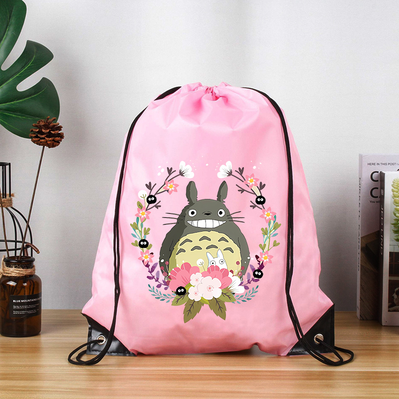 Outdoor Sport Backpack - Cartoon Cat Totoro Lightweight Drawstring Backpack