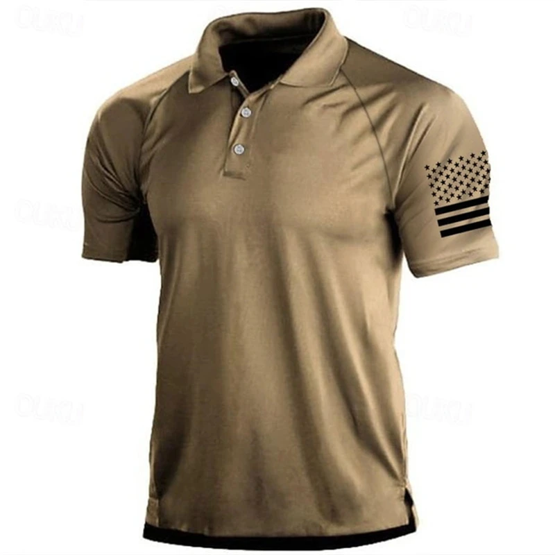 3D Print USA Flag Pattern Polo - đánh giá và giá Outdoor Sport Usa