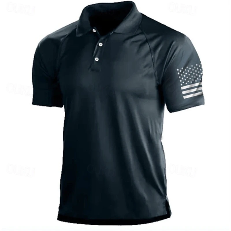 3D Print USA Flag Pattern Polo - đánh giá và giá Outdoor Sport Usa