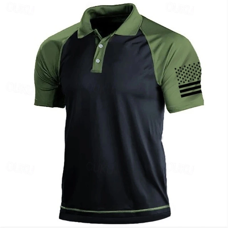 3D Print USA Flag Pattern Polo - đánh giá và giá Outdoor Sport Usa