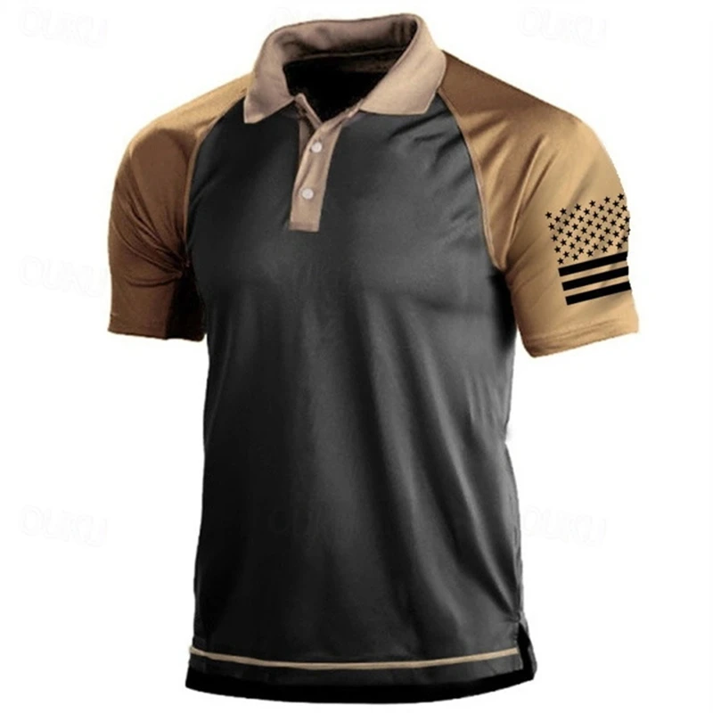 3D Print USA Flag Pattern Polo - đánh giá và giá Outdoor Sport Usa