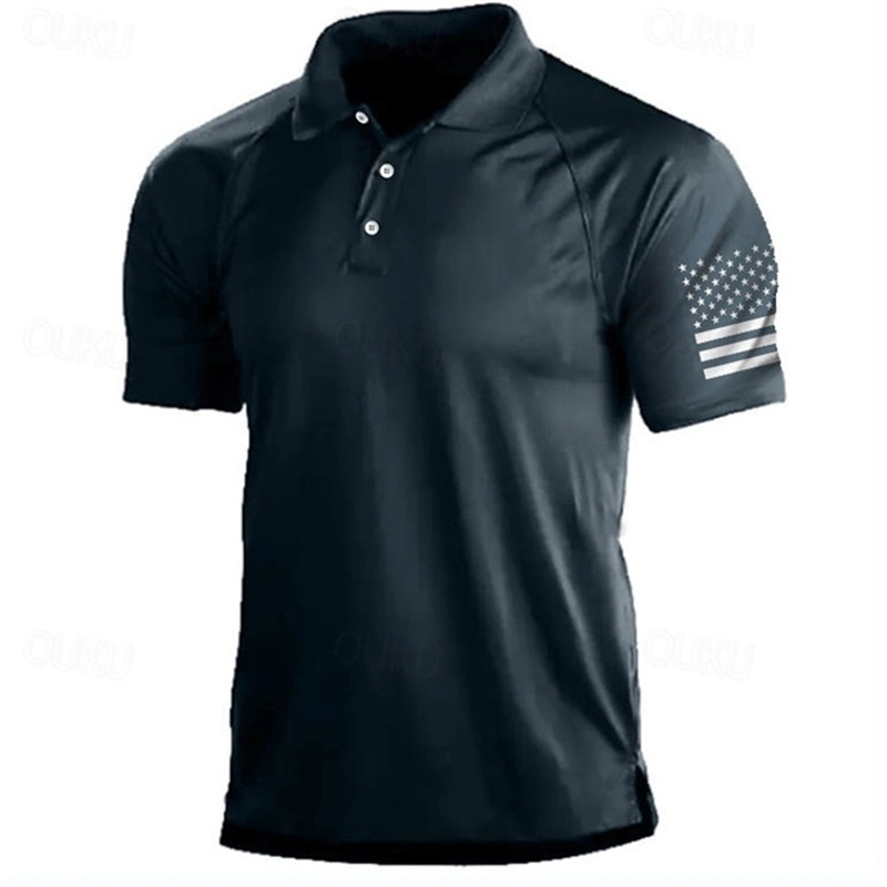 3D Print USA Flag Pattern Polo - đánh giá và giá Outdoor Sport Usa