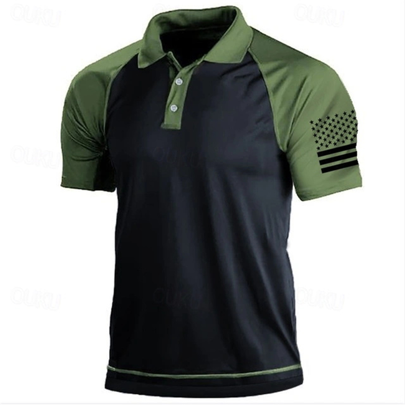 3D Print USA Flag Pattern Polo - đánh giá và giá Outdoor Sport Usa