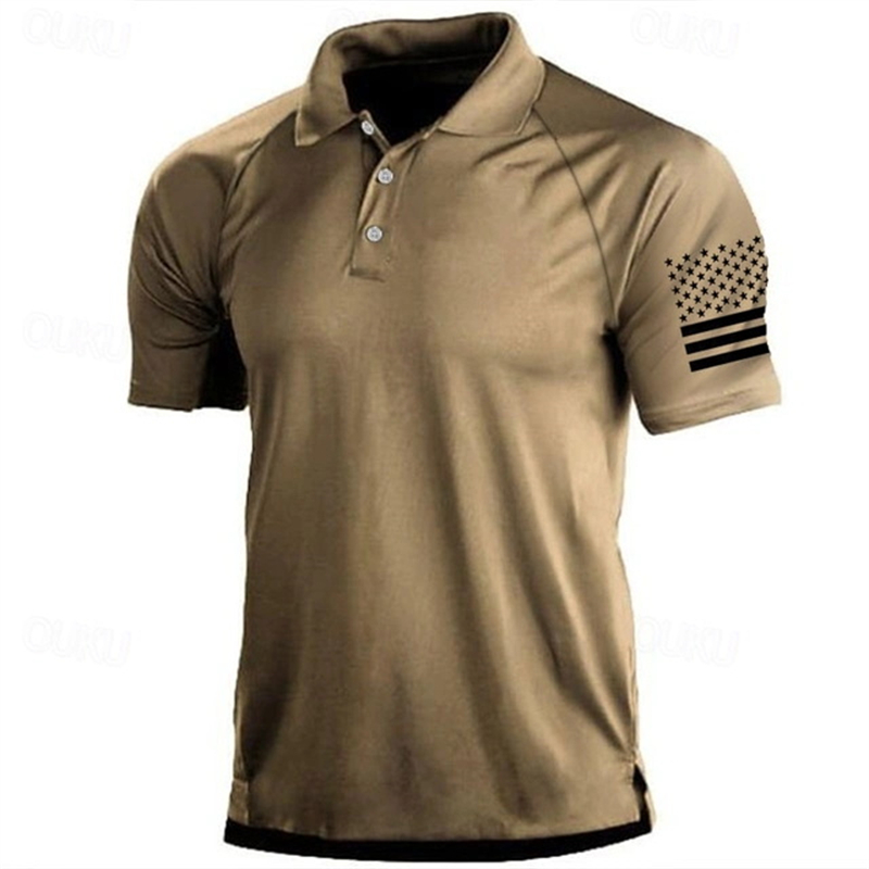3D Print USA Flag Pattern Polo - đánh giá và giá Outdoor Sport Usa