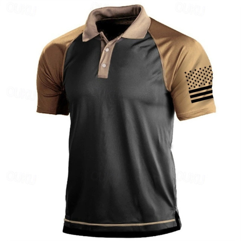 3D Print USA Flag Pattern Polo - đánh giá và giá Outdoor Sport Usa