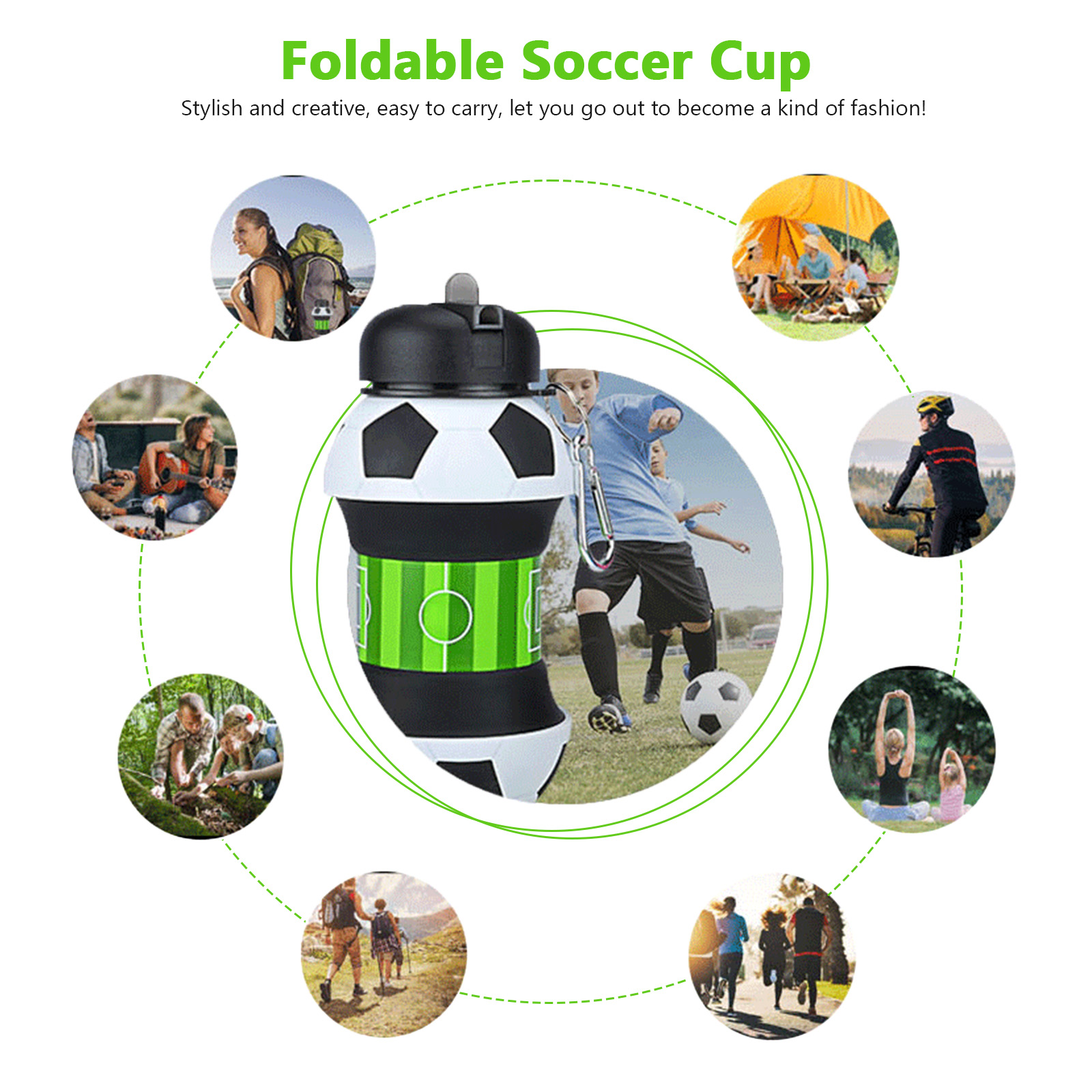550ml Foldable Football Water  - đánh giá và giá Outdoor Sport Field