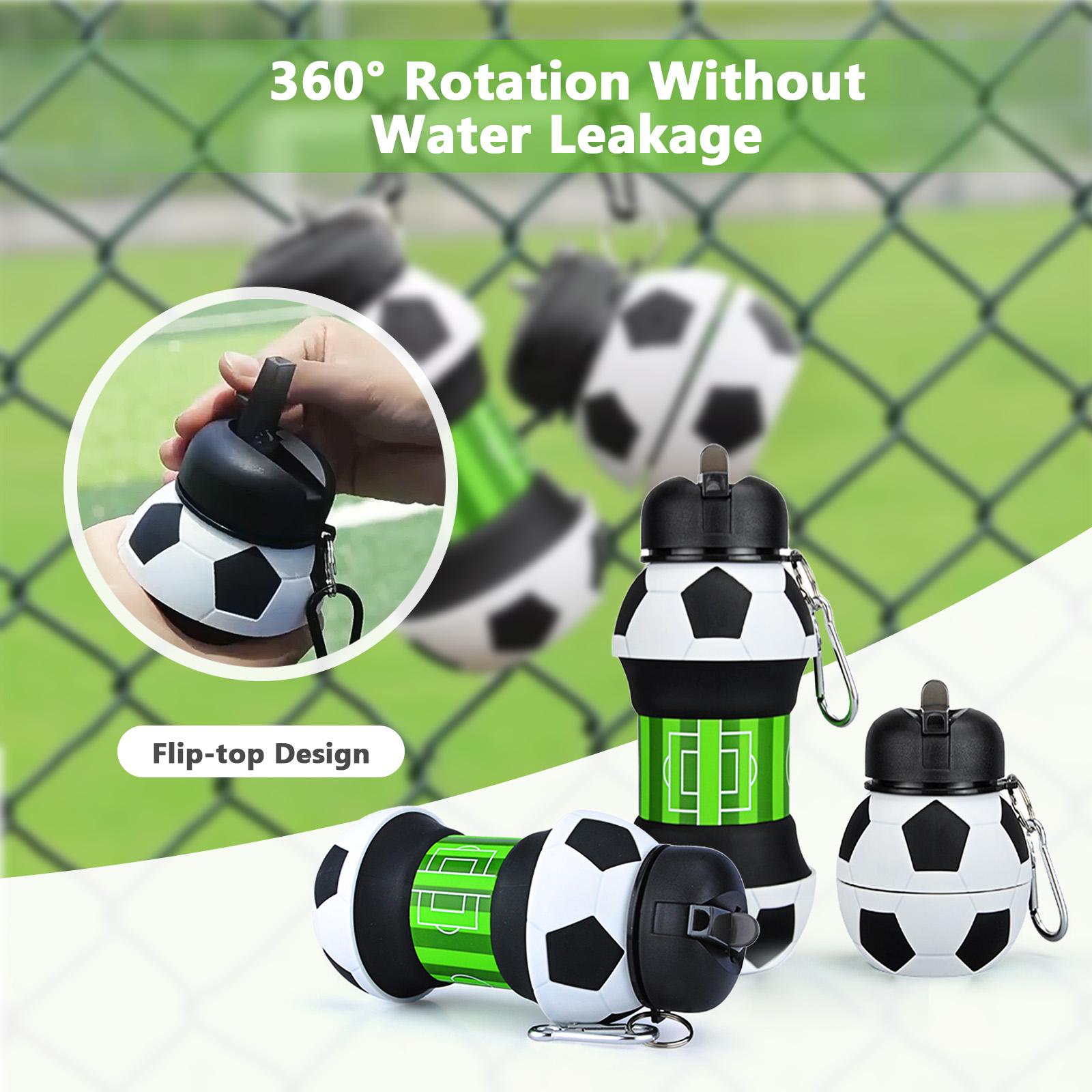 550ml Foldable Football Water  - đánh giá và giá Outdoor Sport Field